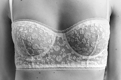 Demi-cup bra in white eres lingerie 