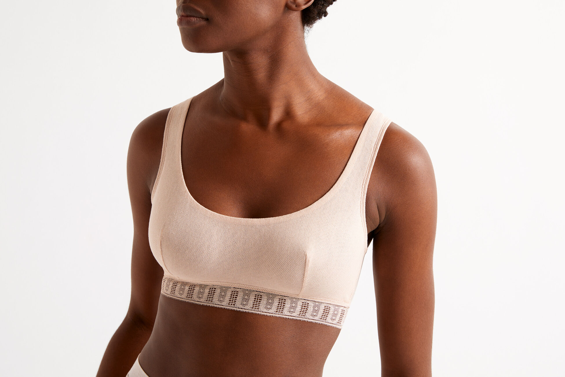 Chiffon Crop top bra standard view NaN