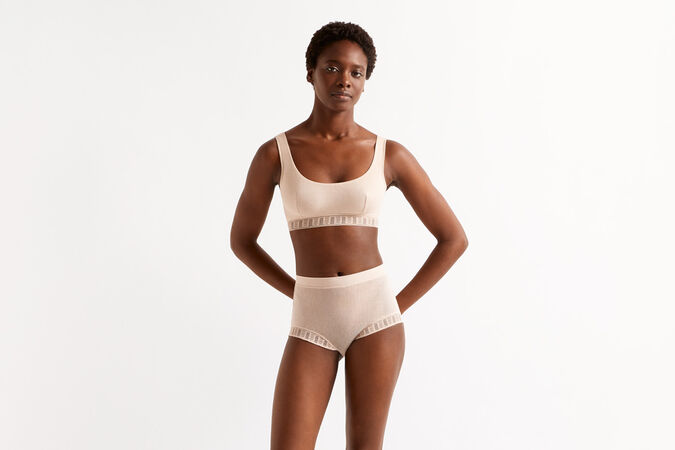 Chiffon Crop top bra standard view 2