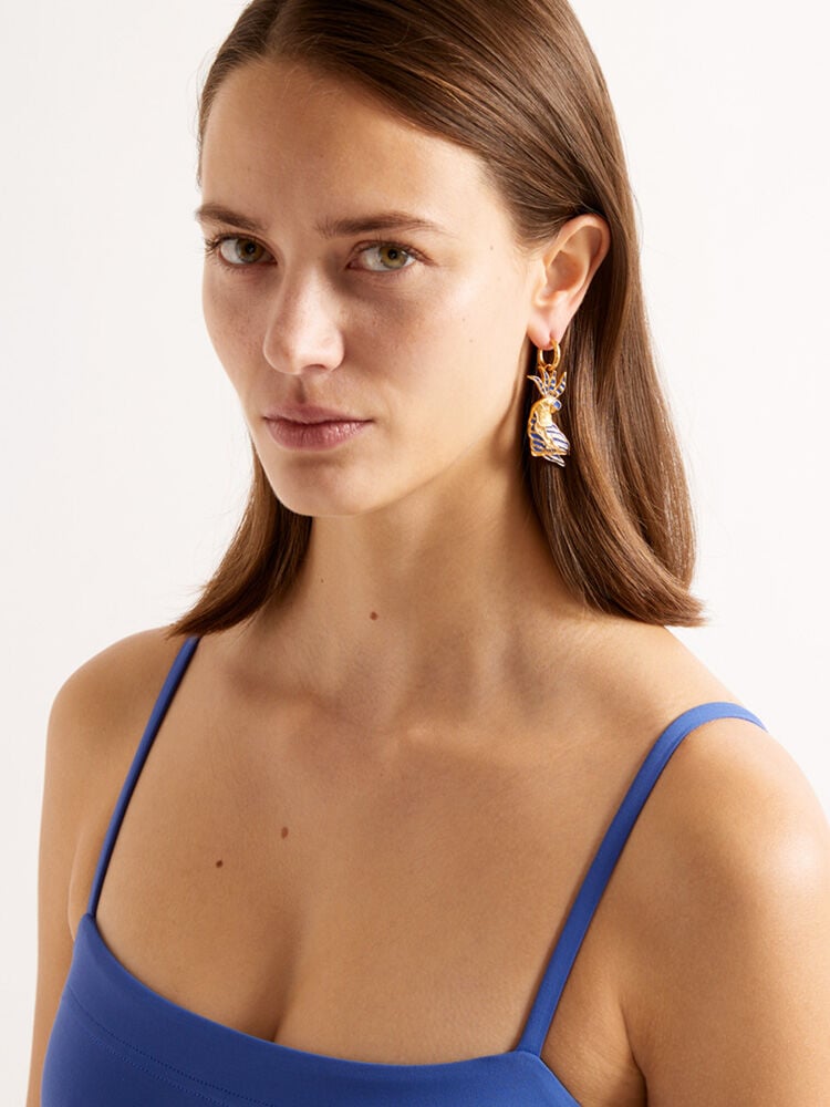 Goossens x ERES Perroquet hoop earring-LAITON DORE