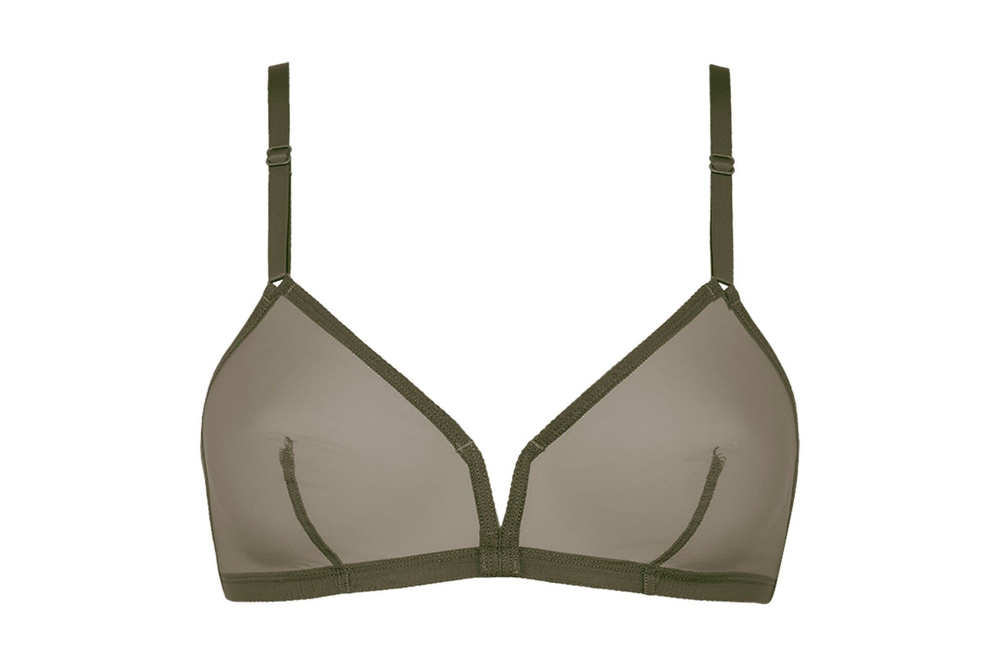 Eres Inedit Wireless Triangle Mesh Bra in Natural